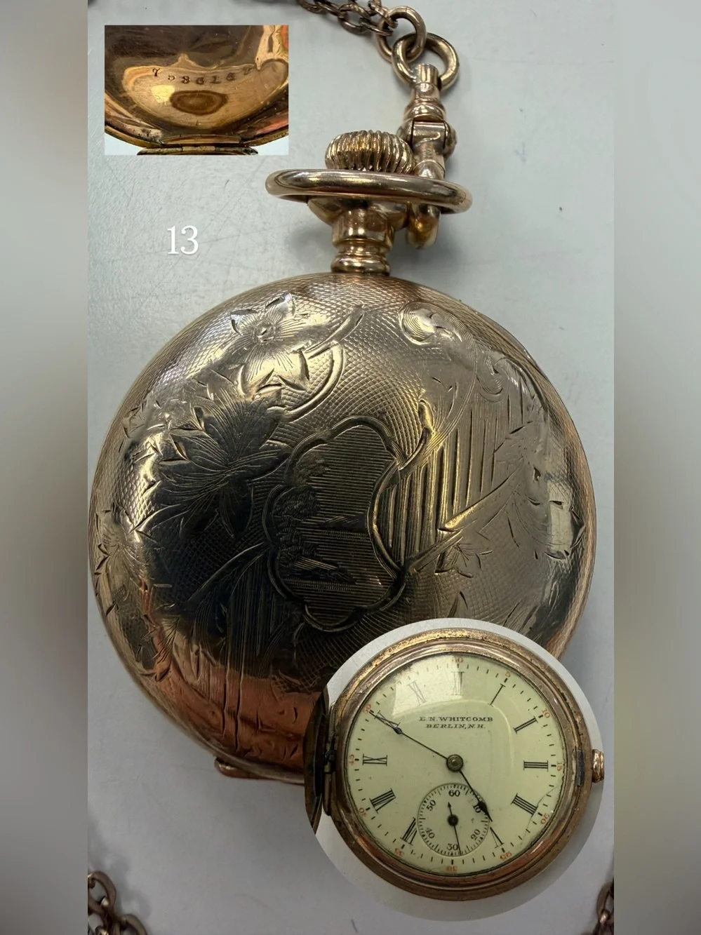 Vintage E.N Whitcomb of Berlin, N.H Pocket Watch